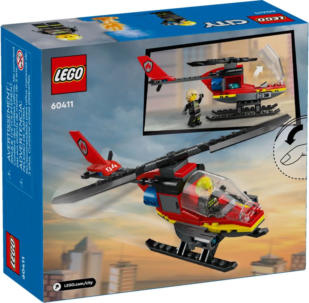 LEGO City 60413 L'Avion de Sauvetage des Pompiers, Jouet avec 3  Minifigurines de Pilote, Pompière pas cher 