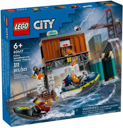 LEGO City 60417 Le hors-bord de la police et la cachette des voleurs