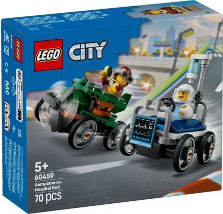 LEGO City 60459 Pack de bolides de course : avion contre lit d'hôpital