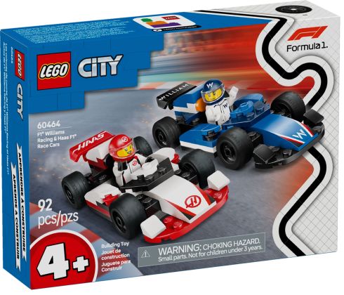 LEGO City 60464 Voitures de course de F1 Williams Racing et Haas F1