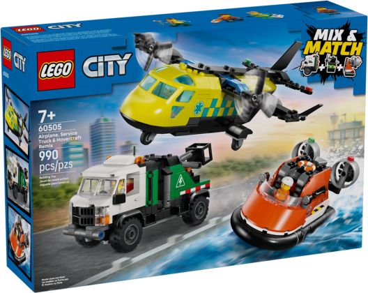 LEGO City 60505 Avion, camion d’assistance et aéroglisseur modulable