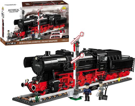 COBI Collection Historique (Historical Collection) 6287 DR BR 52 Steam Locomotive & Railway Semaphore