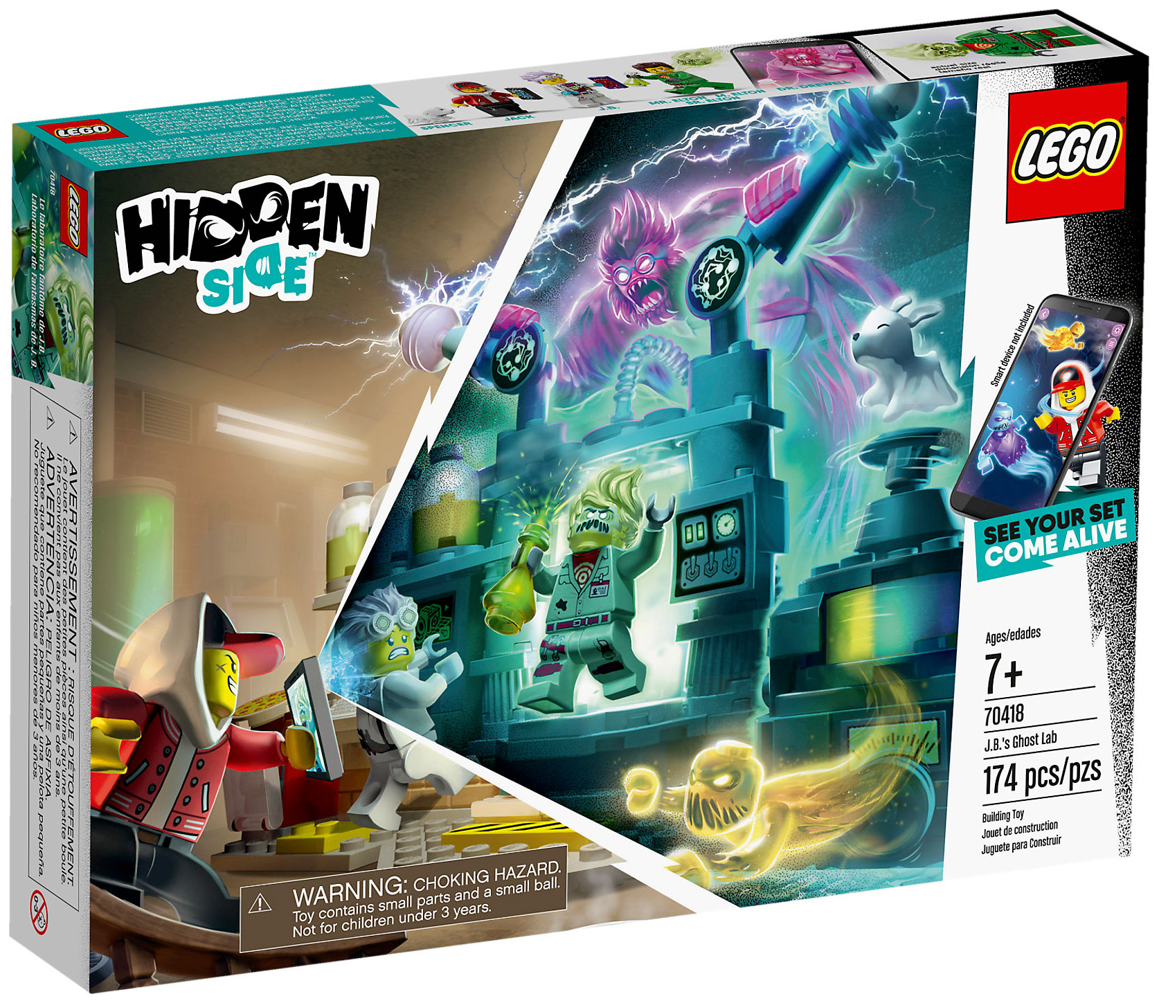 LEGO Hidden Side 70418 pas cher, Le laboratoire détecteur de fantômes