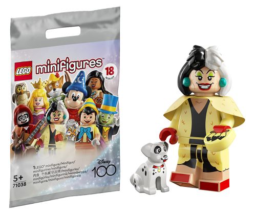 LEGO Minifigures 71038-07 Série Disney 100 ans - Cruella d’Enfer et le Chiot Dalmatien