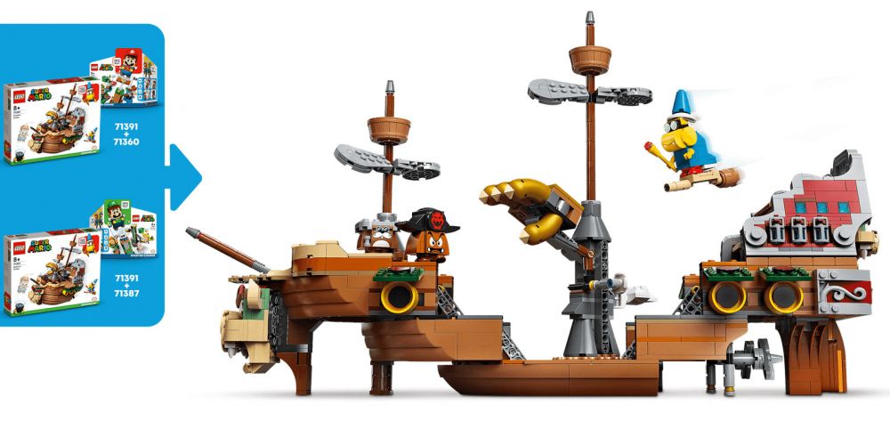 LEGO Super Mario Ensemble d'extension La forteresse volante de Bowser 71391  LEGO : la boite à Prix Carrefour