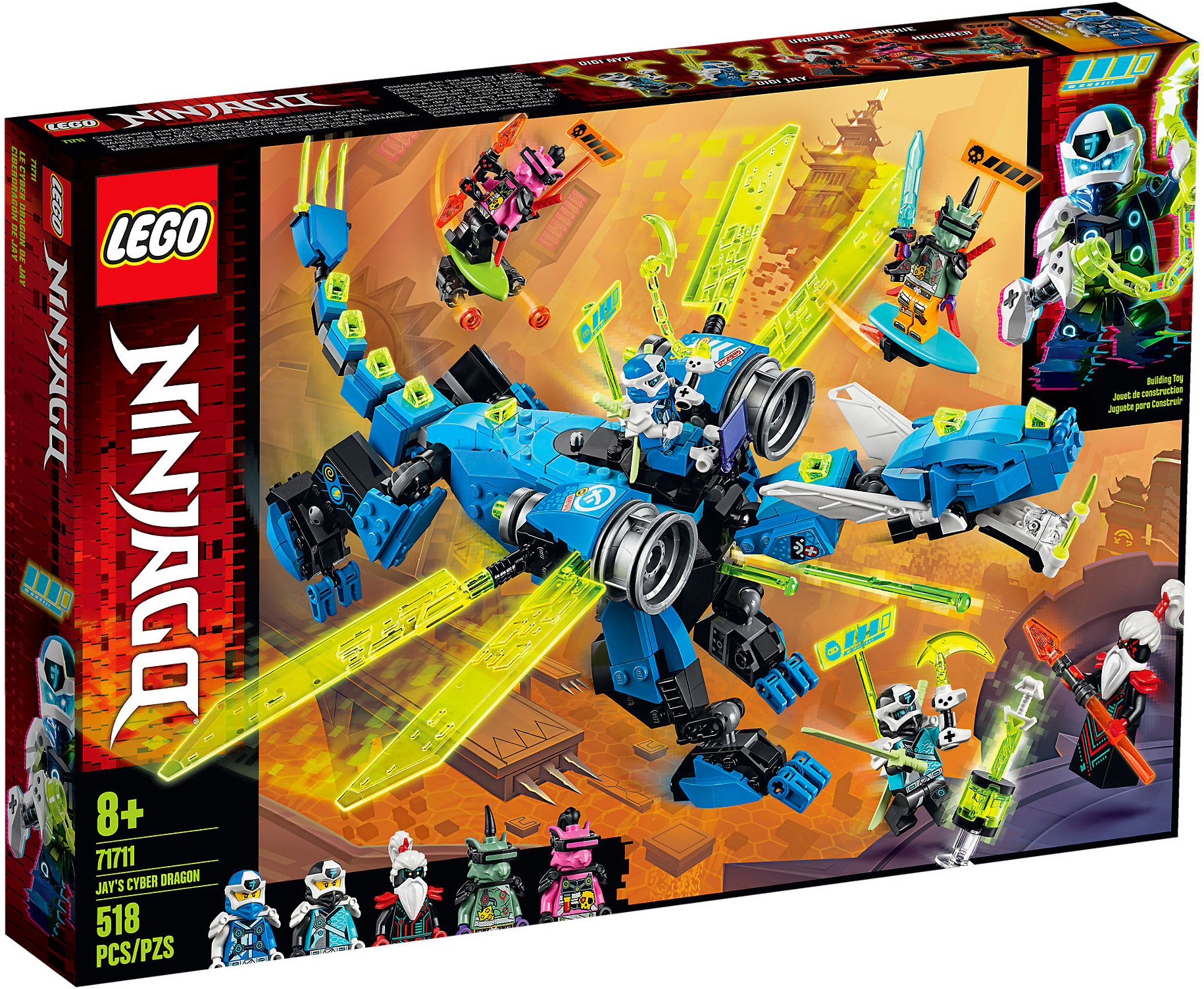 LEGO Ninjago 71711 pas cher, Le cyber dragon de Jay