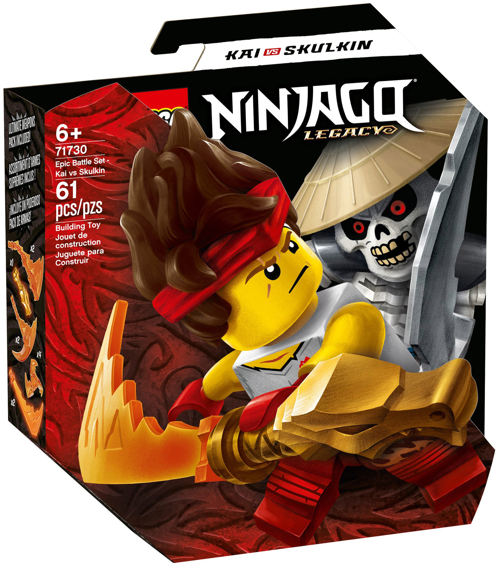 Lego Ninjago 71730 Pas Cher Set De Bataille épique Kai Contre Skulkin