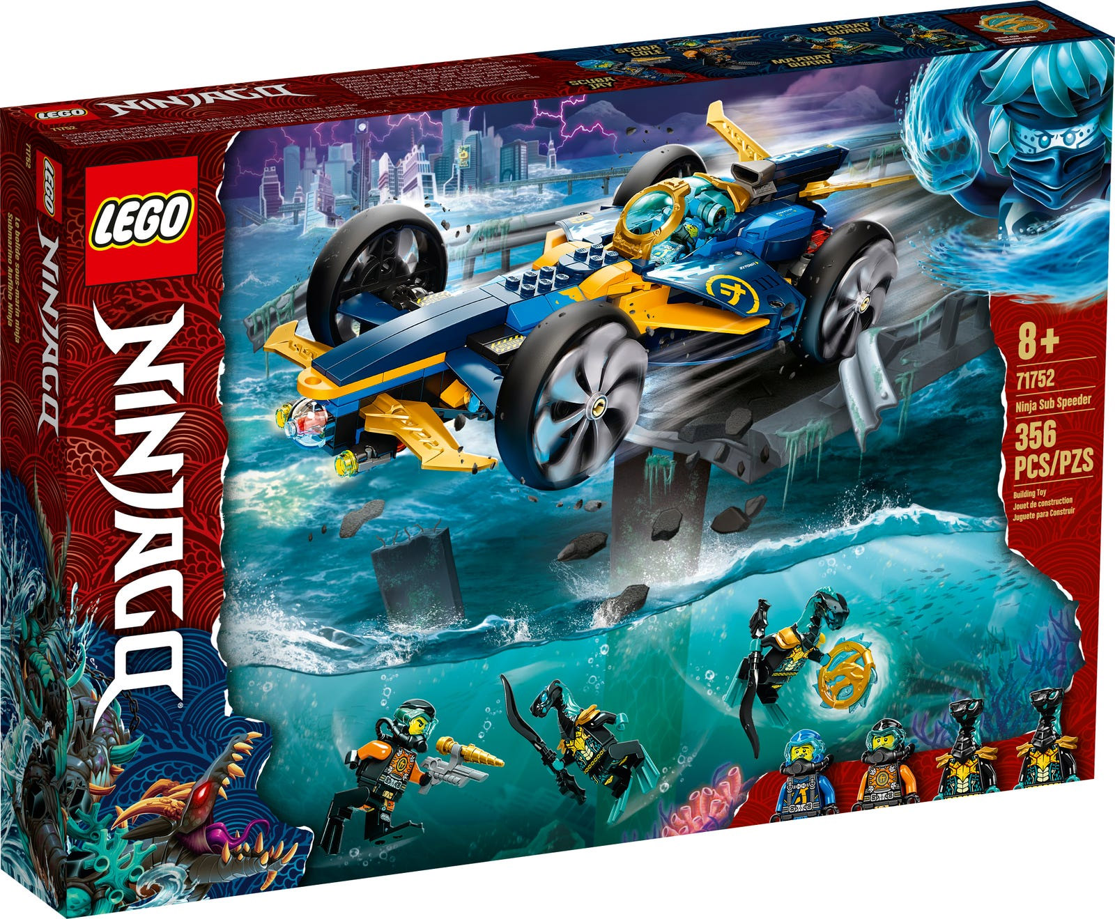 LEGO Ninjago Le bolide ninja sous-marin 71752 LEGO : la boite à Prix  Carrefour