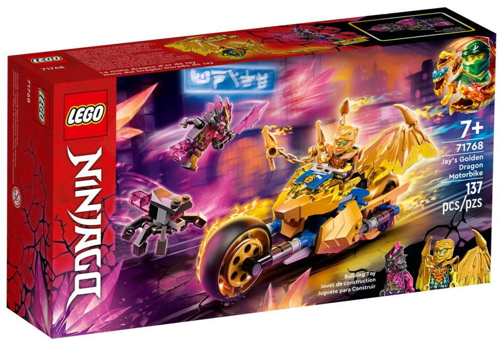 LEGO Ninjago 71768 pas cher La moto dragon d or de Jay