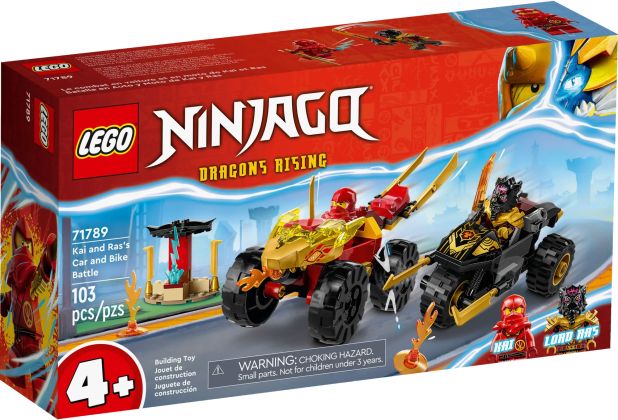 LEGO Ninjago 71789 Le combat en voiture et en moto de Kai et Ras