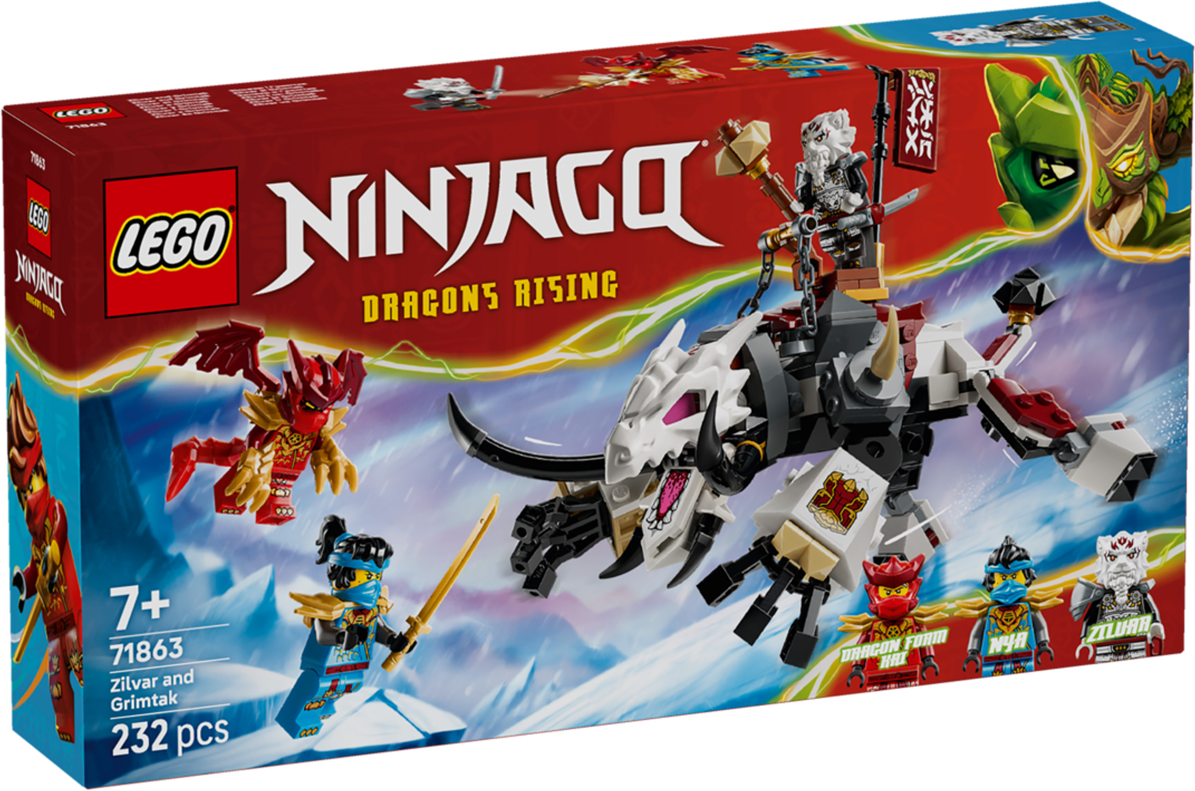 LEGO Ninjago 71863 pas cher, Zilvar et Grimtak la bête draconique