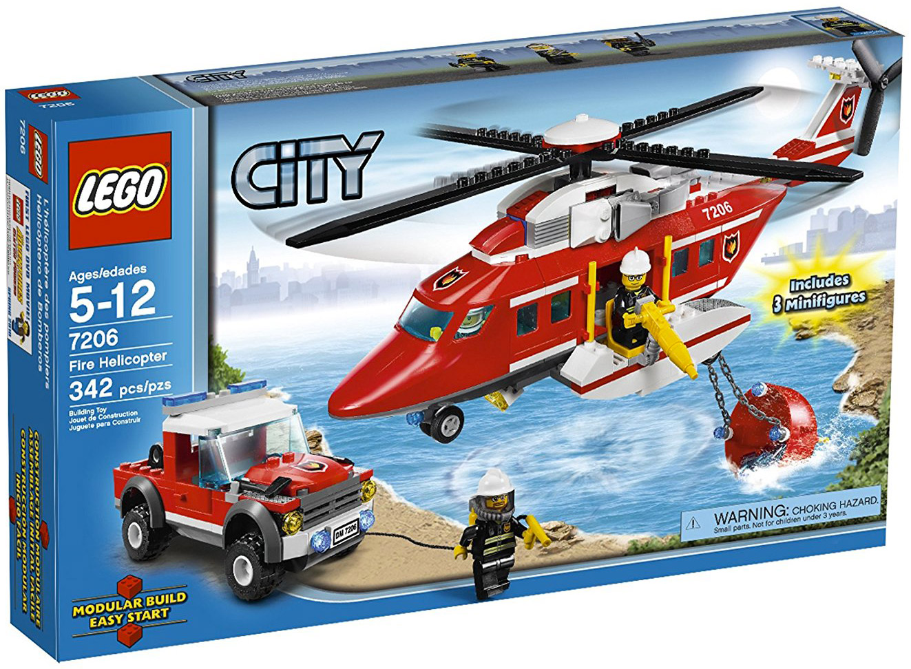 LEGO City 7206 pas cher, L'hélicoptère des pompiers