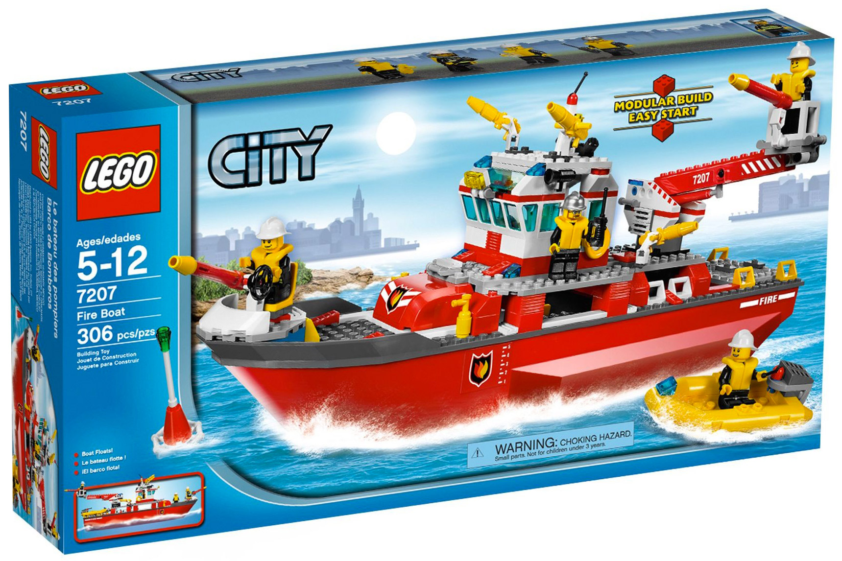 LEGO City 7207 pas cher, Le bateau des pompiers