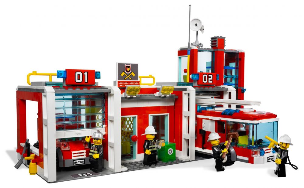 LEGO City 7208 pas cher, La caserne des pompiers