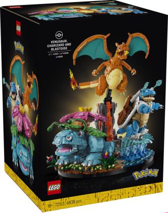 LEGO Pokémon 72153 Florizarre, Dracaufeu et Tortank