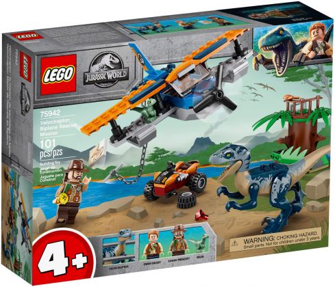 LEGO Jurassic World 75942 Vélociraptor : la mission de sauvetage en avion