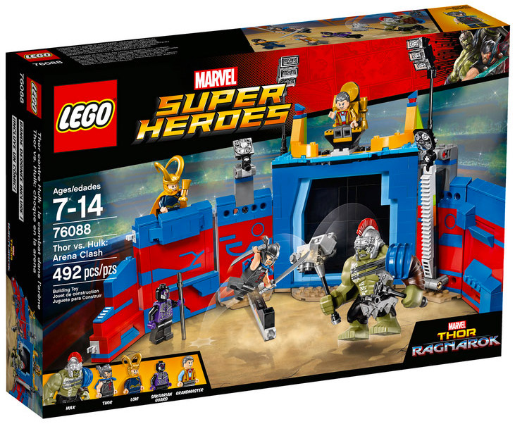 LEGO Marvel 76088 pas cher, Thor contre Hulk : le combat dans l'arène