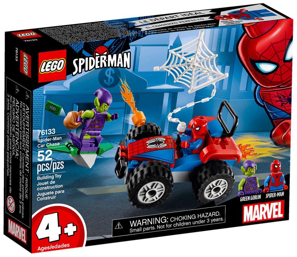 LEGO Marvel 76133 pas cher, Spider-Man et la course poursuite en voiture