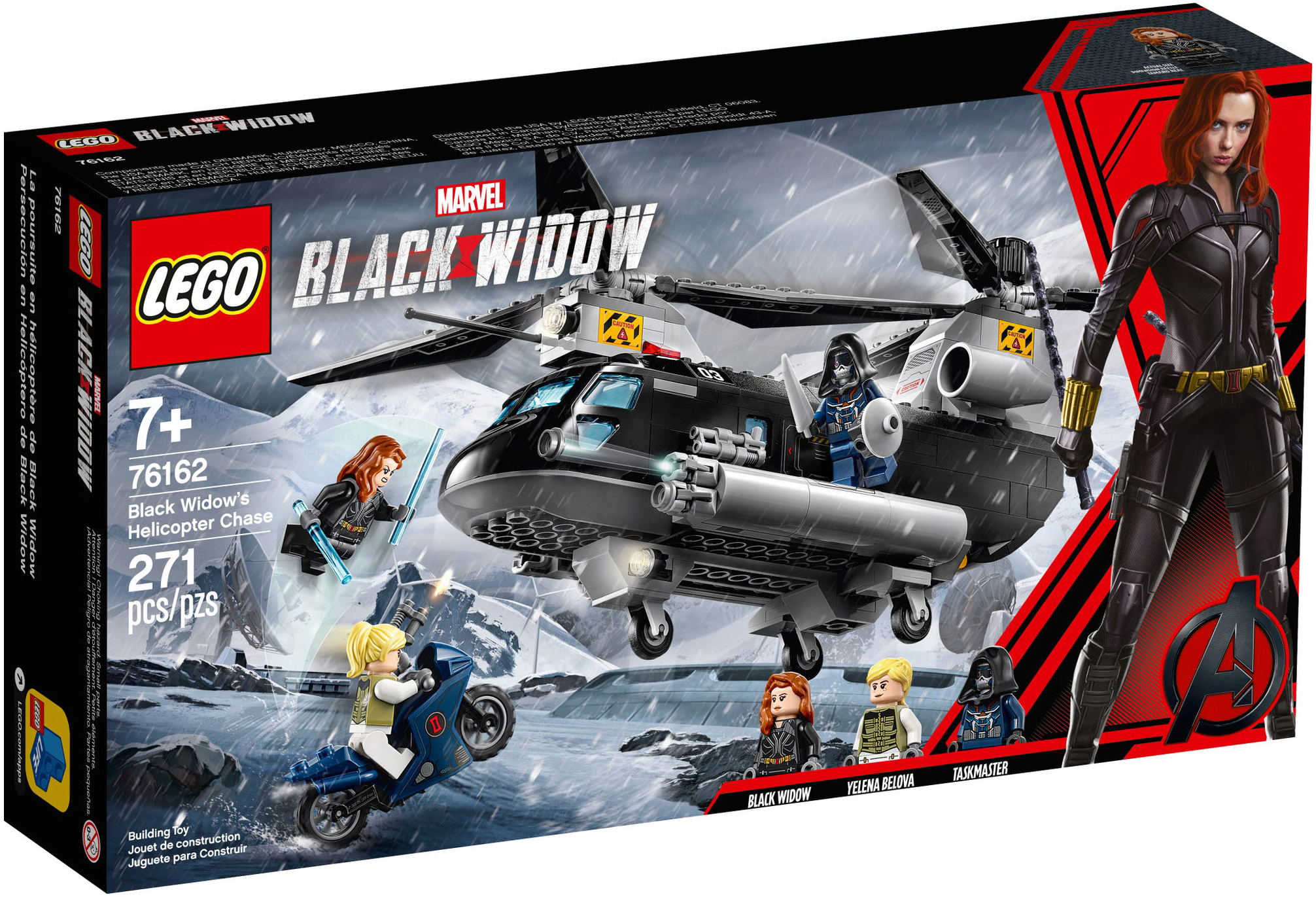 LEGO Marvel 76162 pas cher, La poursuite en hélicoptère de Black Widow