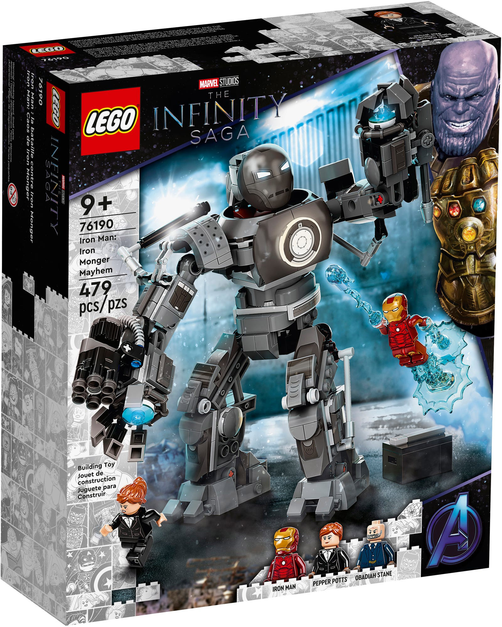 LEGO Marvel 76190 pas cher, Iron Man : la destruction d’Iron Monger