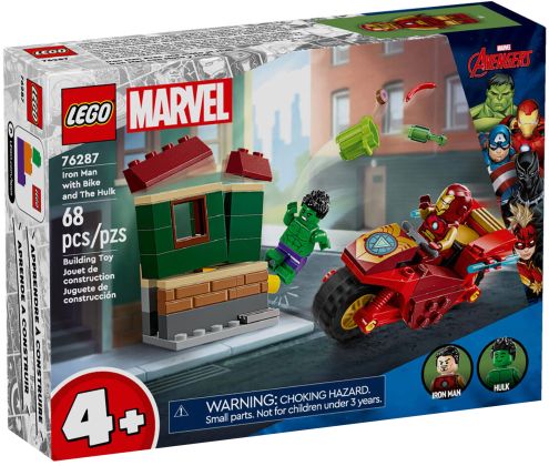 LEGO Marvel 76287 Iron Man avec une moto et Hulk