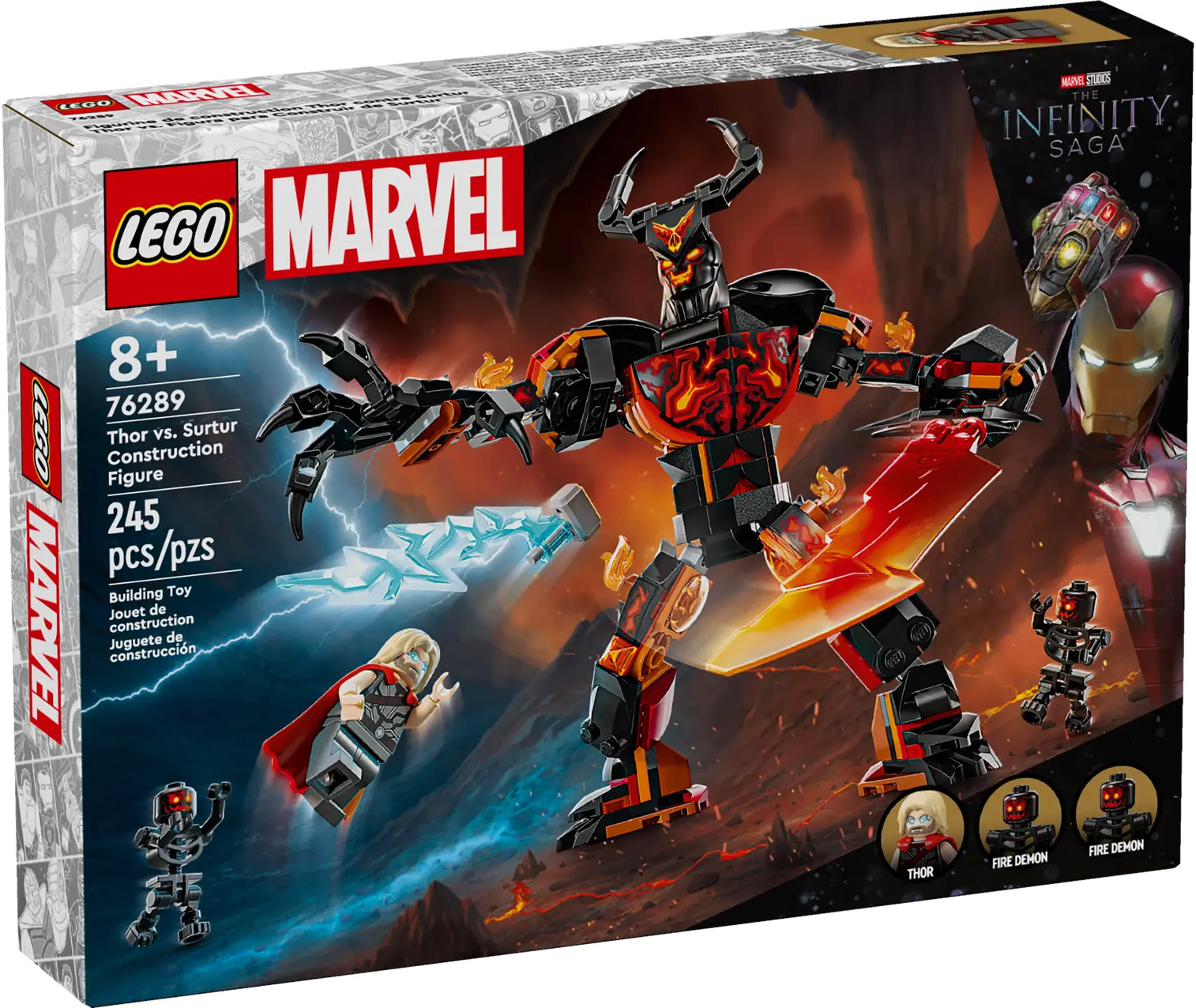LEGO Marvel 76289 pas cher, Figurine de Thor contre Surtur à construire