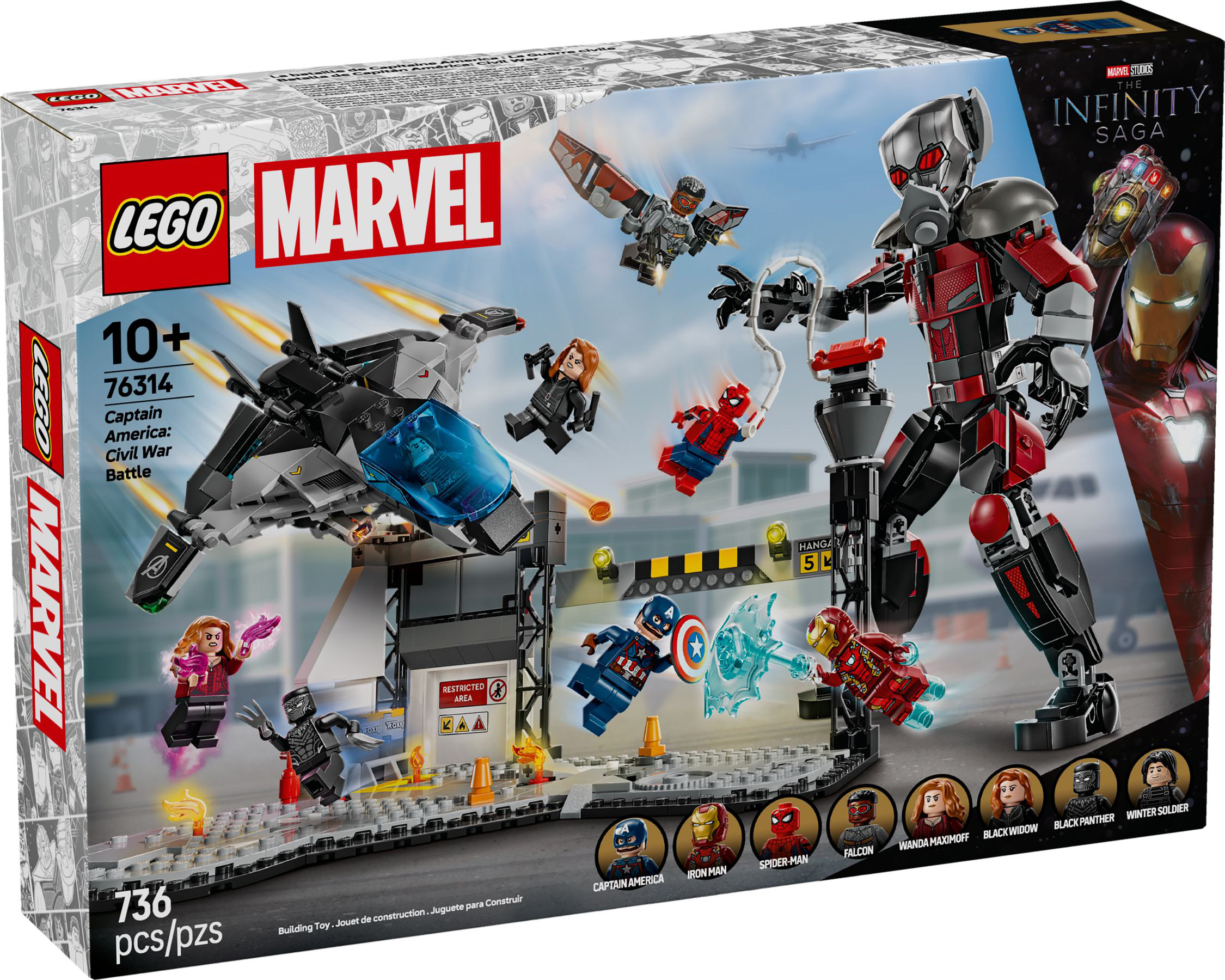 LEGO Marvel 76314 pas cher, Le combat de Captain America : Civil War