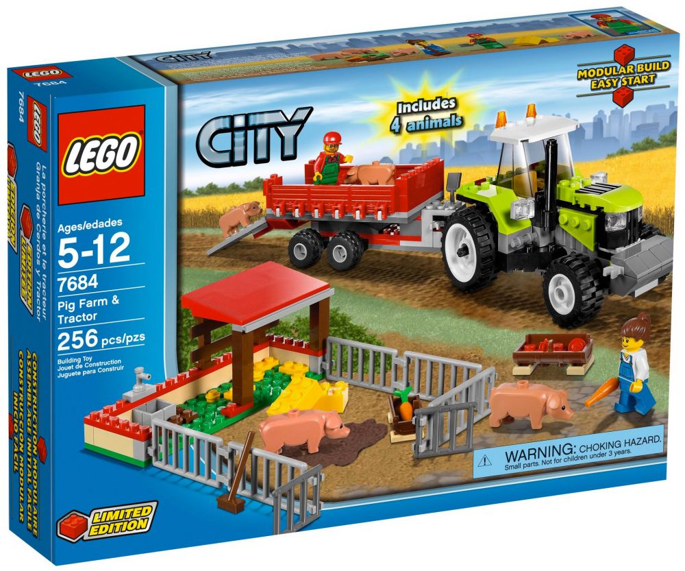 LEGO City 7684 pas cher, La porcherie et le tracteur