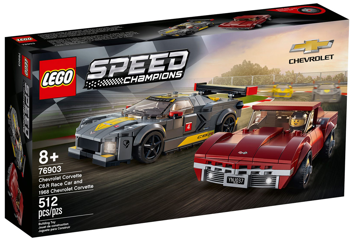 LEGO Speed Champions 76903 pas cher, Chevrolet Corvette C8.R Race Car et 1968 Chevrolet Corvette