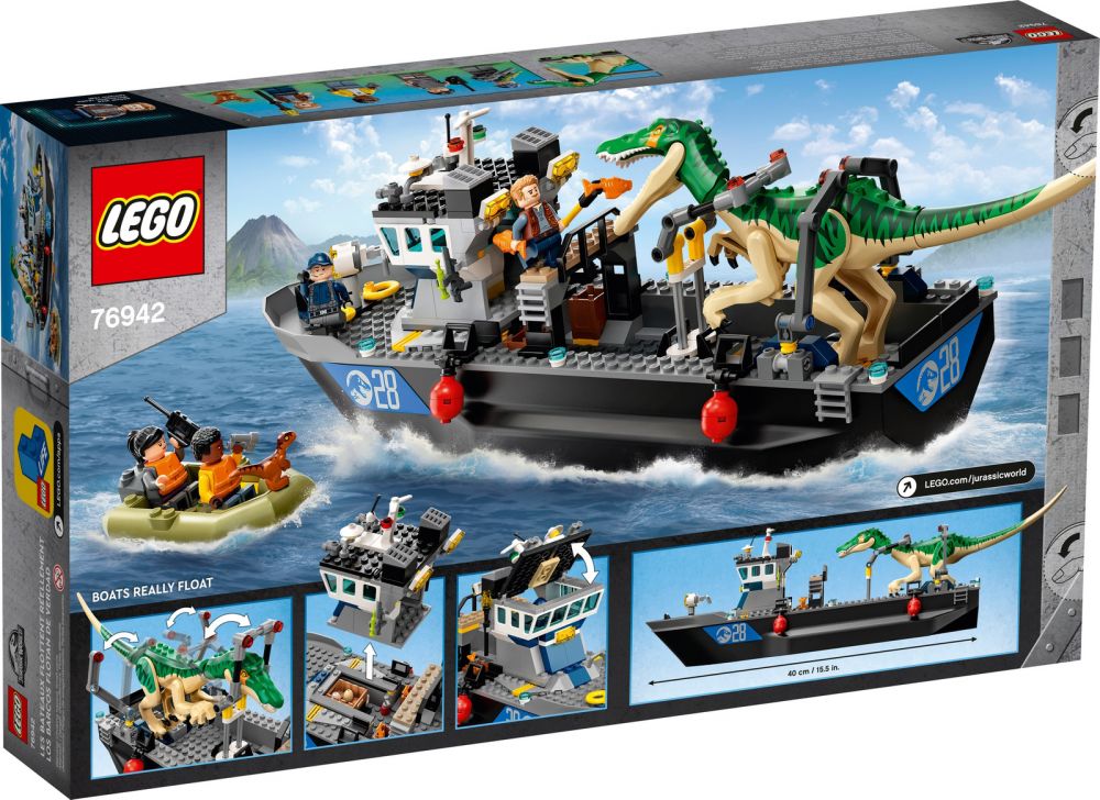 Lego 76942 jurassic world l'évasion en bateau du baryonyx dinosaure bateau jouet  enfants des 8 ans garçon et fille - La Poste