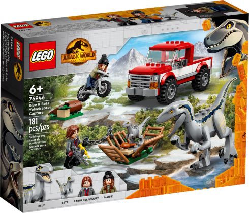 LEGO Jurassic World 76946 La capture des Vélociraptors Beta et Blue