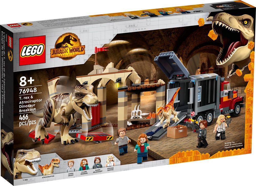 LEGO Jurassic World 76948 pas cher, L'évasion du T. rex et de l