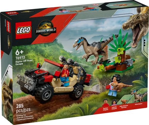 LEGO Jurassic World 76972 Le vélociraptor et l’évasion en 4x4