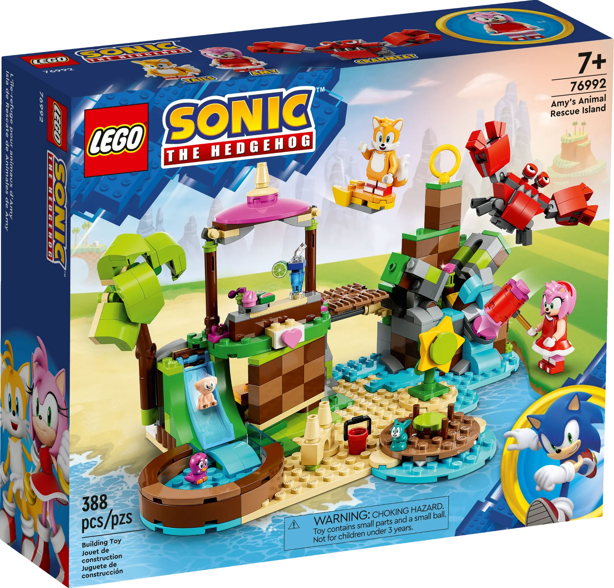 Lego sonic the hedgehog 76992 pas cher amy s animal rescue island
