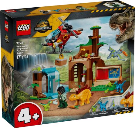 LEGO Jurassic World 77981 Le sauvetage du vélociraptor, du stégosaure et du ptéranodon