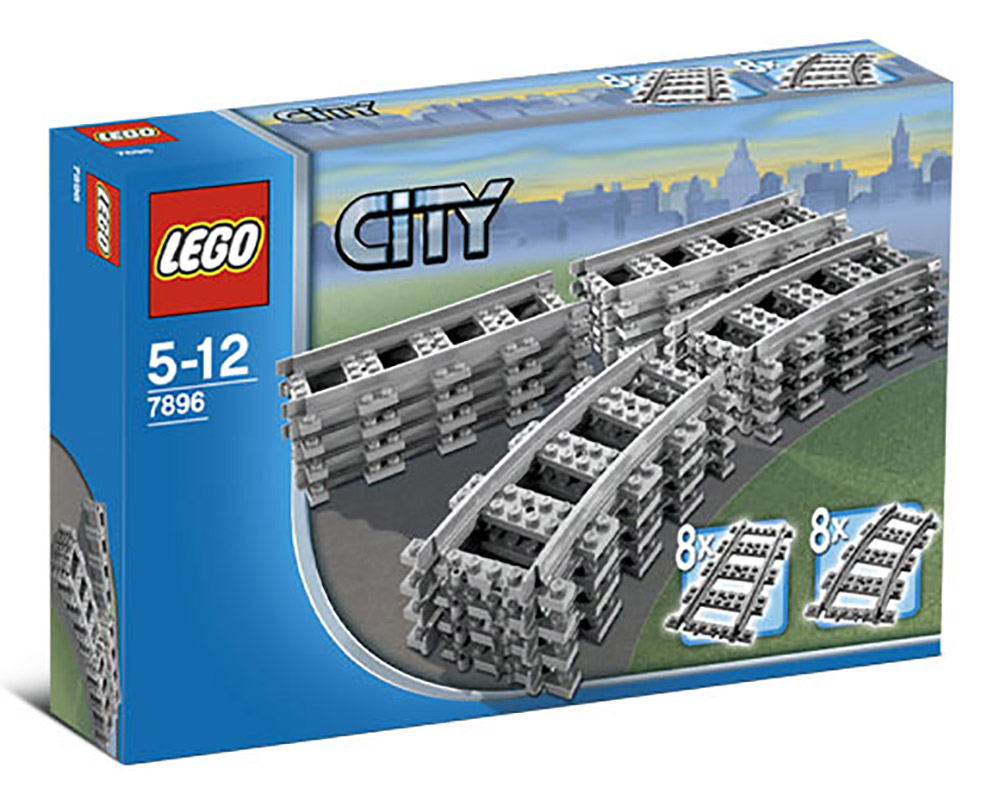 LEGO City 7896 pas cher, Rails droits et courbes
