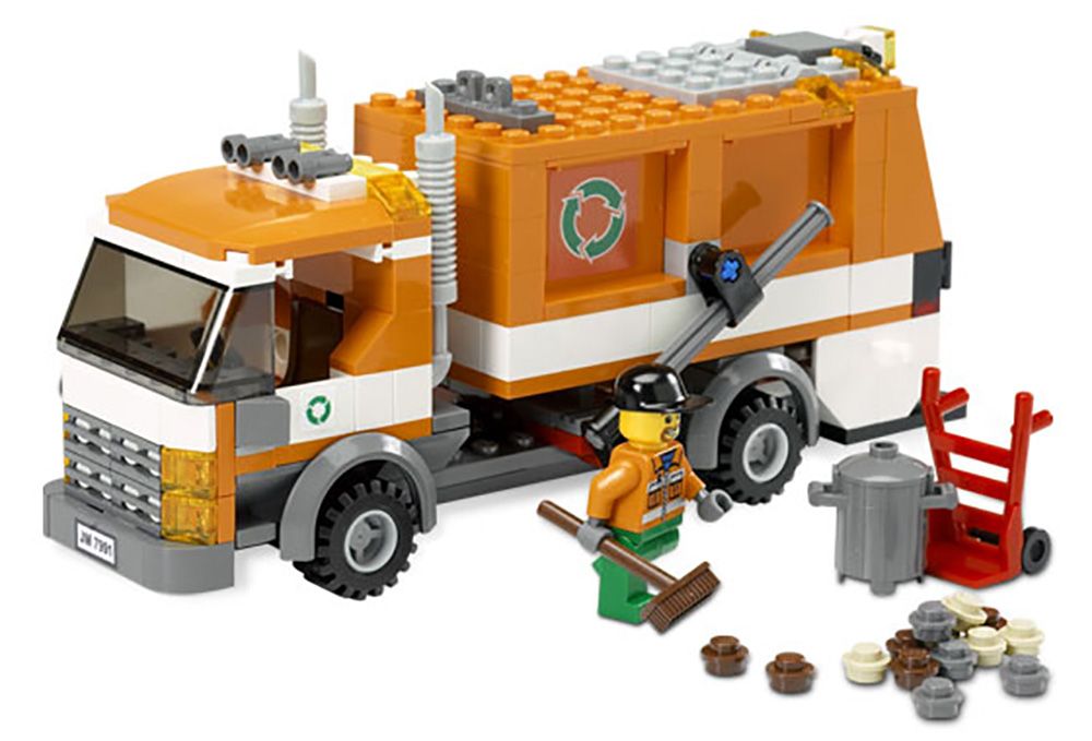 LEGO City 7991 pas cher, Le camion-poubelle
