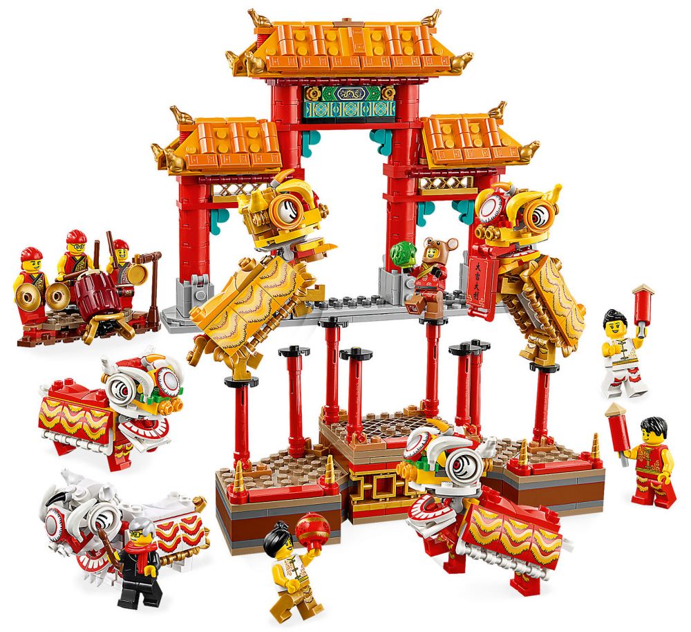 Blocs De Construction De Danse Du Lion Du Nouvel An Chinois, Briques De Lion  Porte Bonheur De Style Chinois, Jouets Pour Enfants, Cadeau De Noël X1011  Du 20,12 €