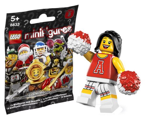 LEGO Minifigures 8833-13 Série 8 - Une supporter rouge (pom-pom girl)