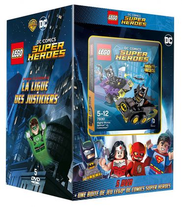 LEGO Vidéos & DVD CDVDLDCSHEL Coffret DVD LEGO DC Comics Super Heroes - 5 DVD + Boîte LEGO