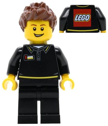 LEGO Minifigurines GEN090 Employé du magasin LEGO, homme, chemise noire