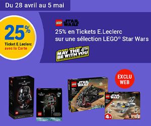 25% en tickets E.Leclerc sur les LEGO Star Wars