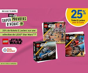 25% en Tickets E.Leclerc sur une sélection de LEGO Star Wars