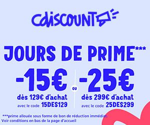 -15€ dès 129€ ou -25€ dès 299€ d'achat