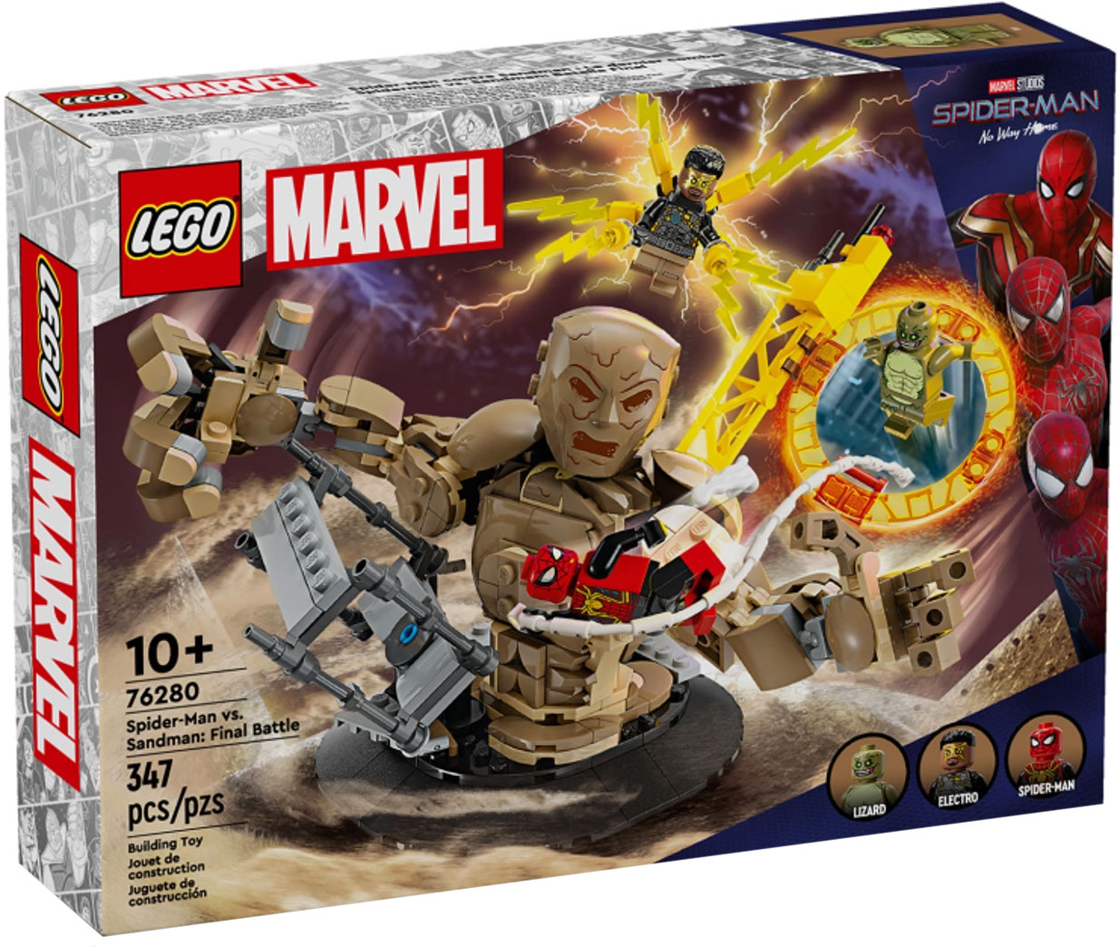 Nouveau LEGO Marvel 76280 Spider-Man contre l'Homme-Sable : la bataille finale // Janvier 2024