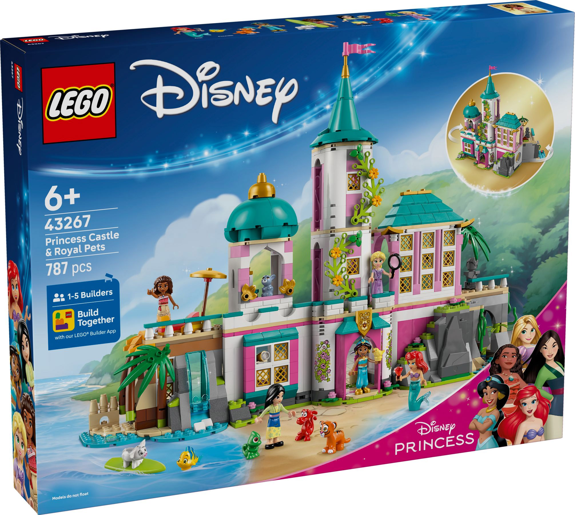 Nouveau LEGO Disney 43267 Le château des princesses et les animaux royaux // Juin 2025
