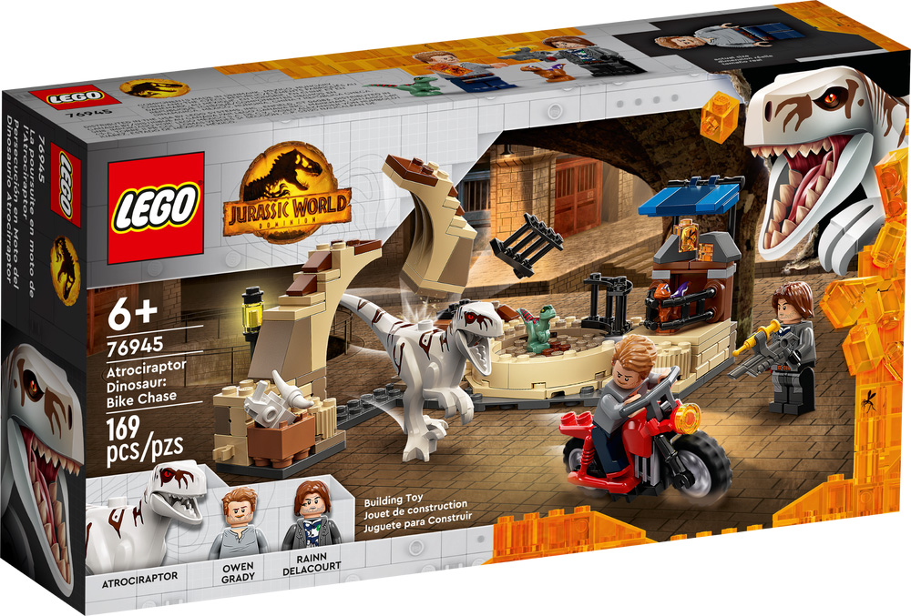Nouveau LEGO Jurassic World 76945 La poursuite en moto de l’Atrociraptor // Avril 2022