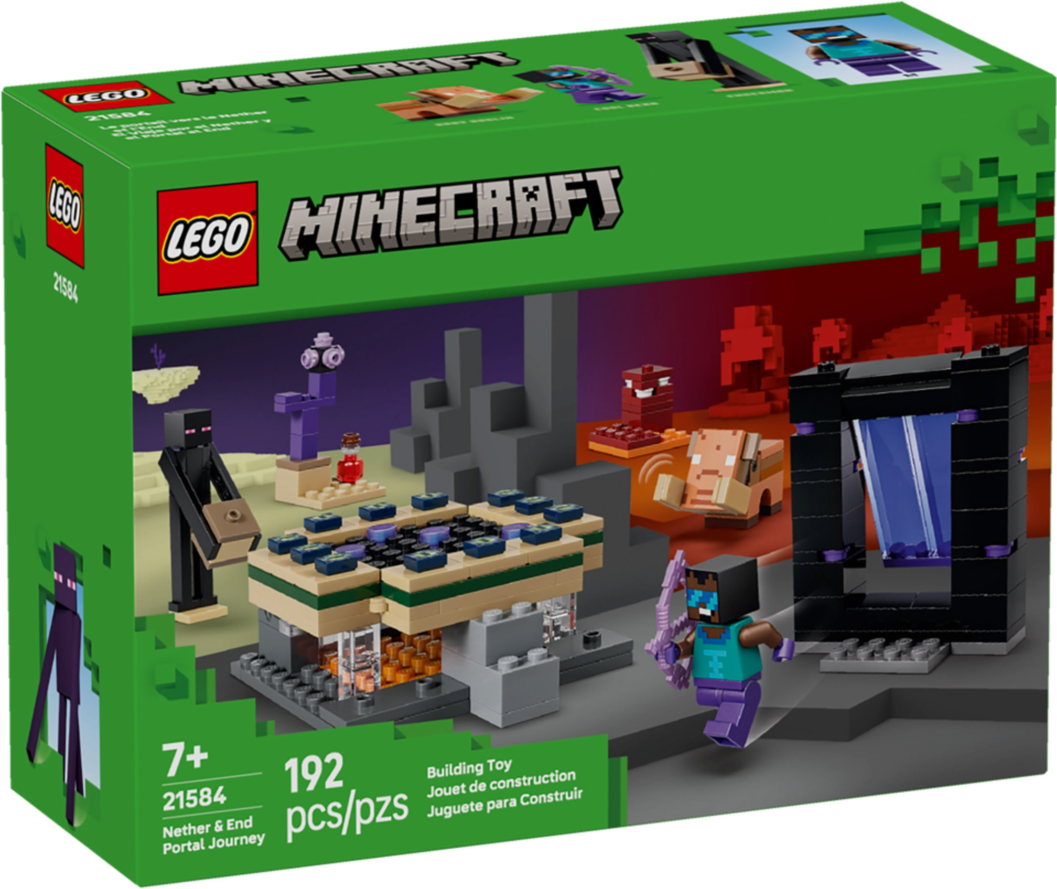 Nouveau LEGO Minecraft 21584 Voyage à travers les Portails du Nether et de l’Ender // Janvier 2026