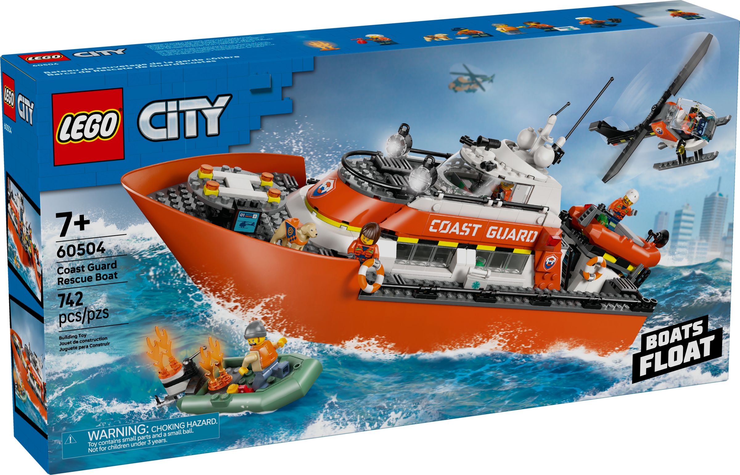Nouveau LEGO City 60504 Le bateau de sauvetage et l’hélicoptère des garde-côtes // Janvier 2026