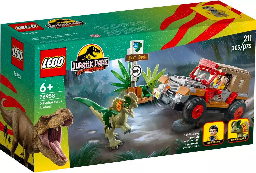 Nouveau LEGO Jurassic Park 76958 L'embuscade du dilophosaure // Juin 2023